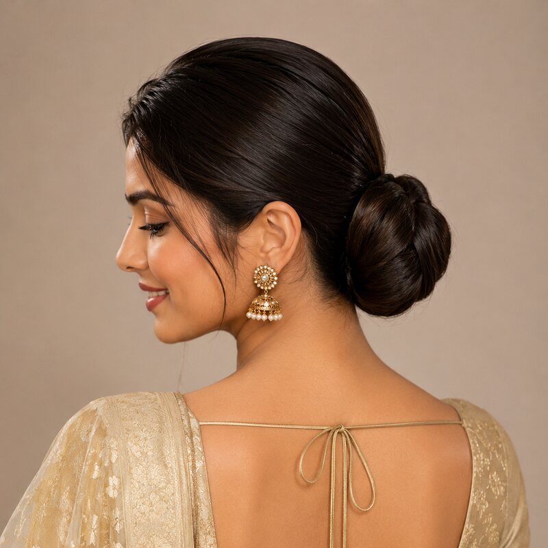 Sleek low bun hairstyle