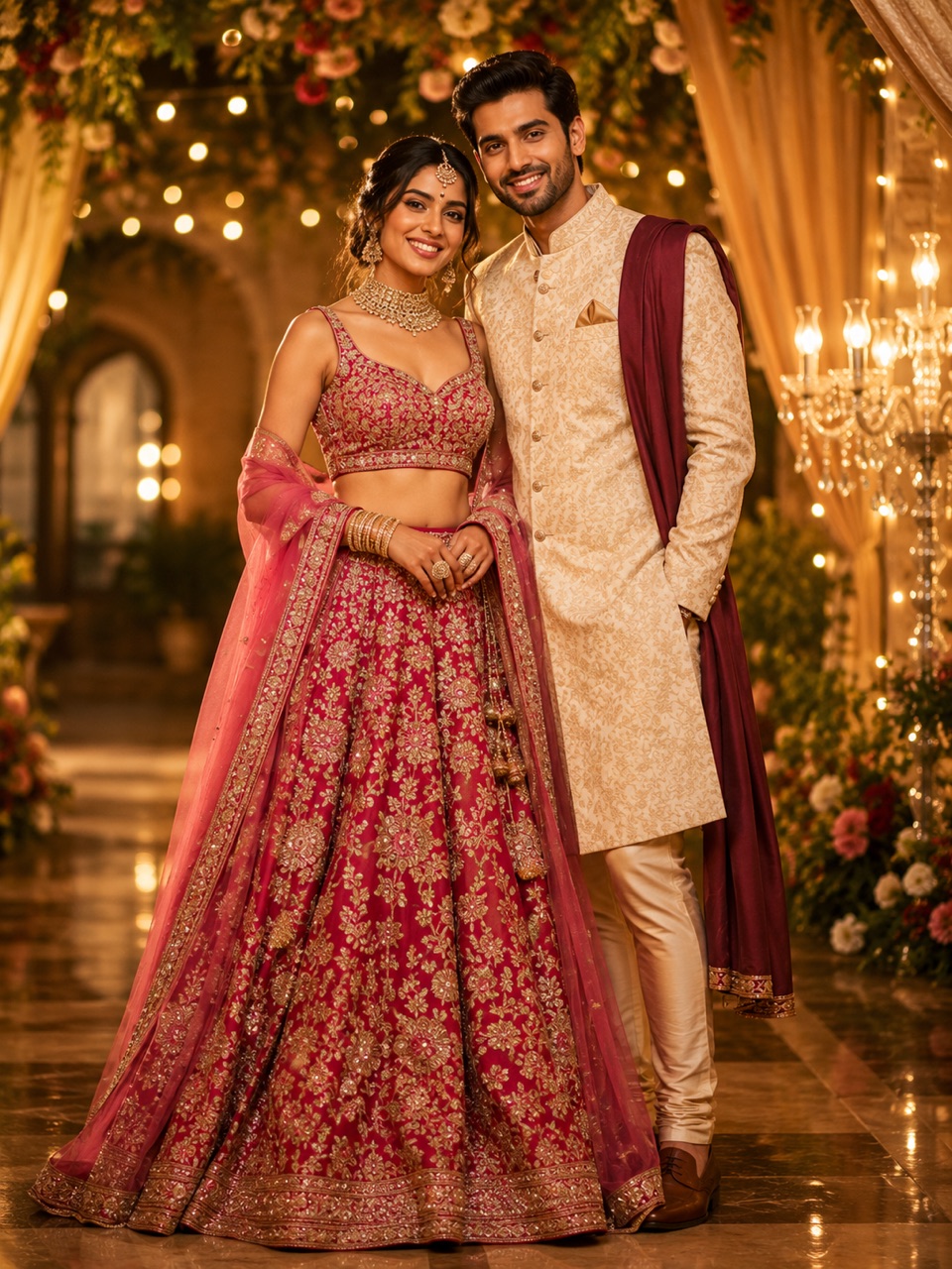 Wedding-week outfit for the couple